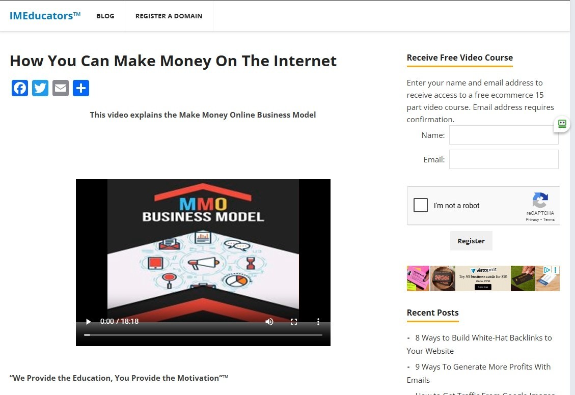 Website IMEducators.com – Custom Website Approved for Google Adsense