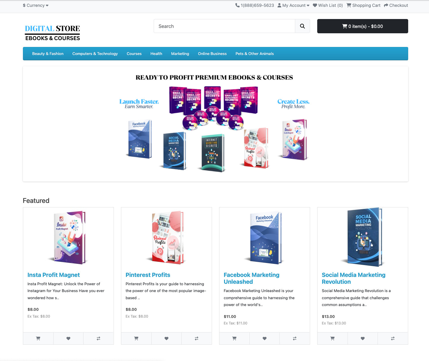 Make Money Online – Digital Products Store Fully Automated