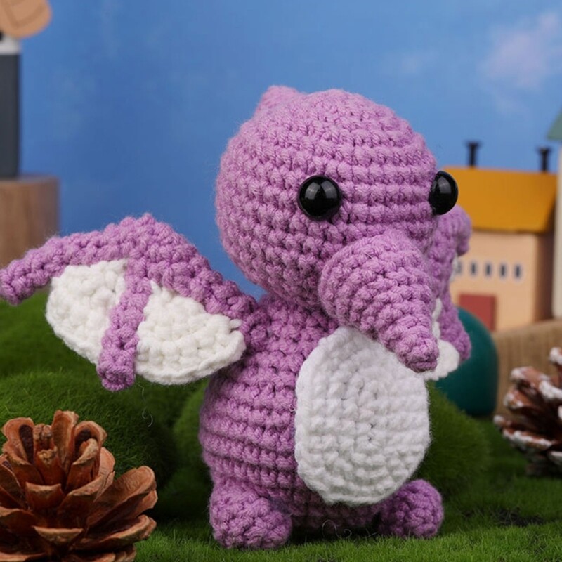 DIY Crochet Kits with Yarn, Crochet Hook, Needle, Knitting Marker, Plastic Eyes