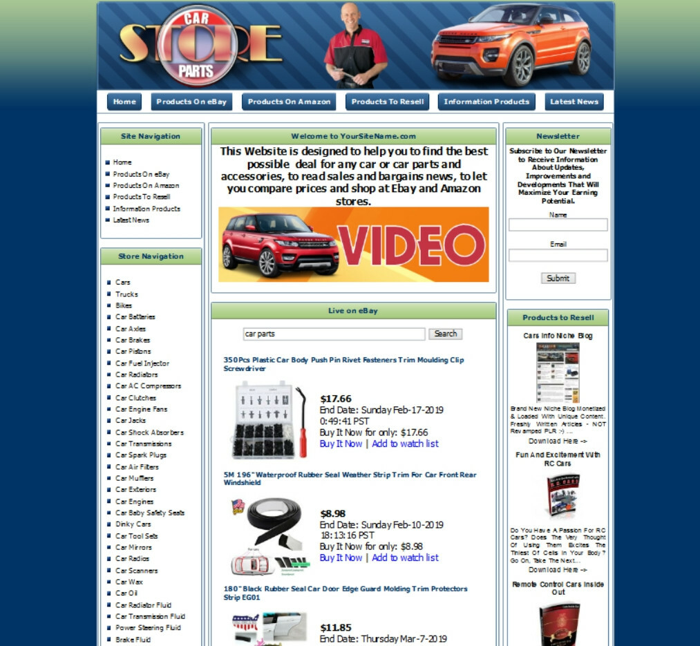 CAR PARTS BUSINESS WEBSITE FOR SALE