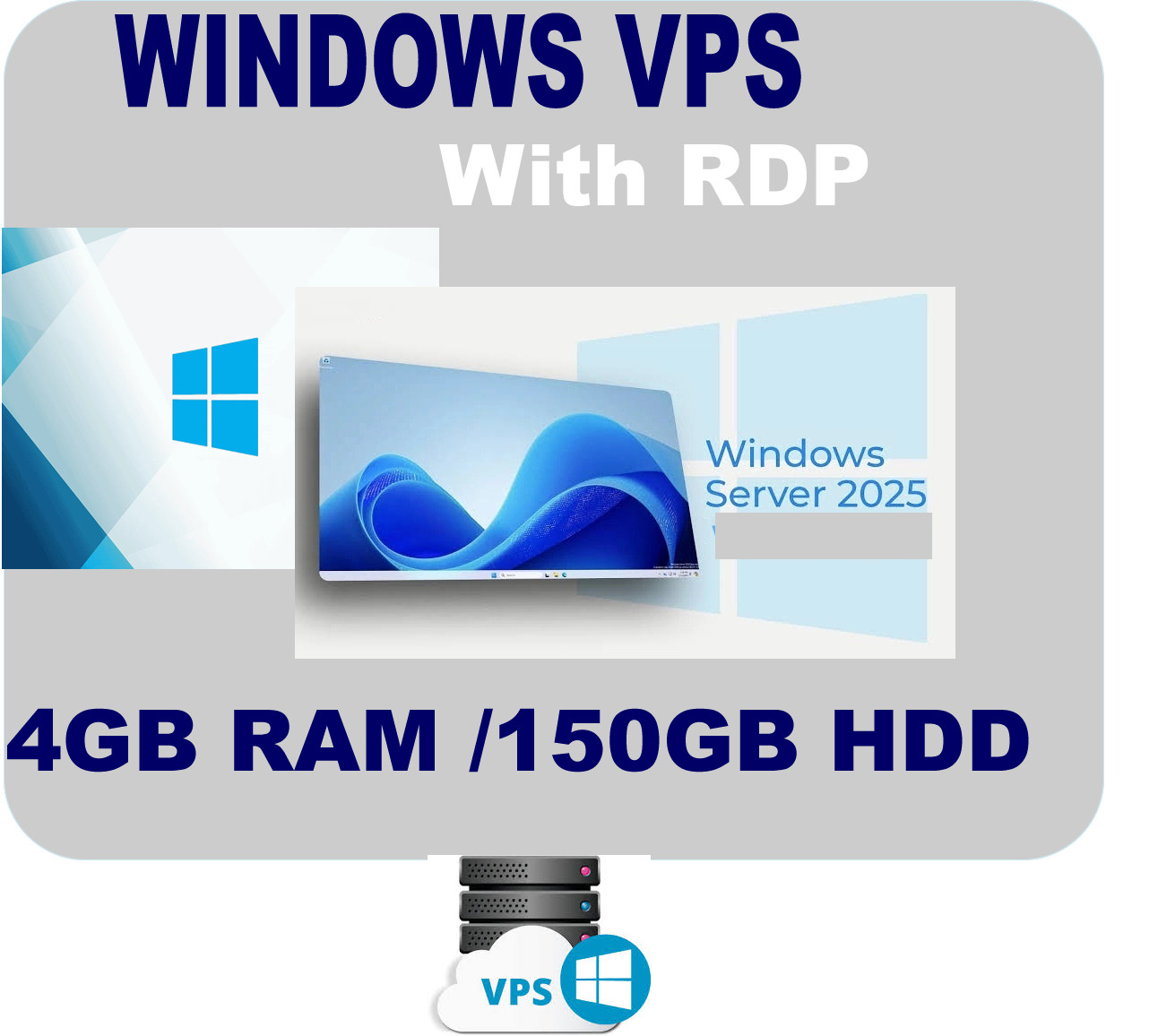 Windows VPS Server 4GB RAM, 150GB HDD RDP Enabled, Fast browsing 24hour support