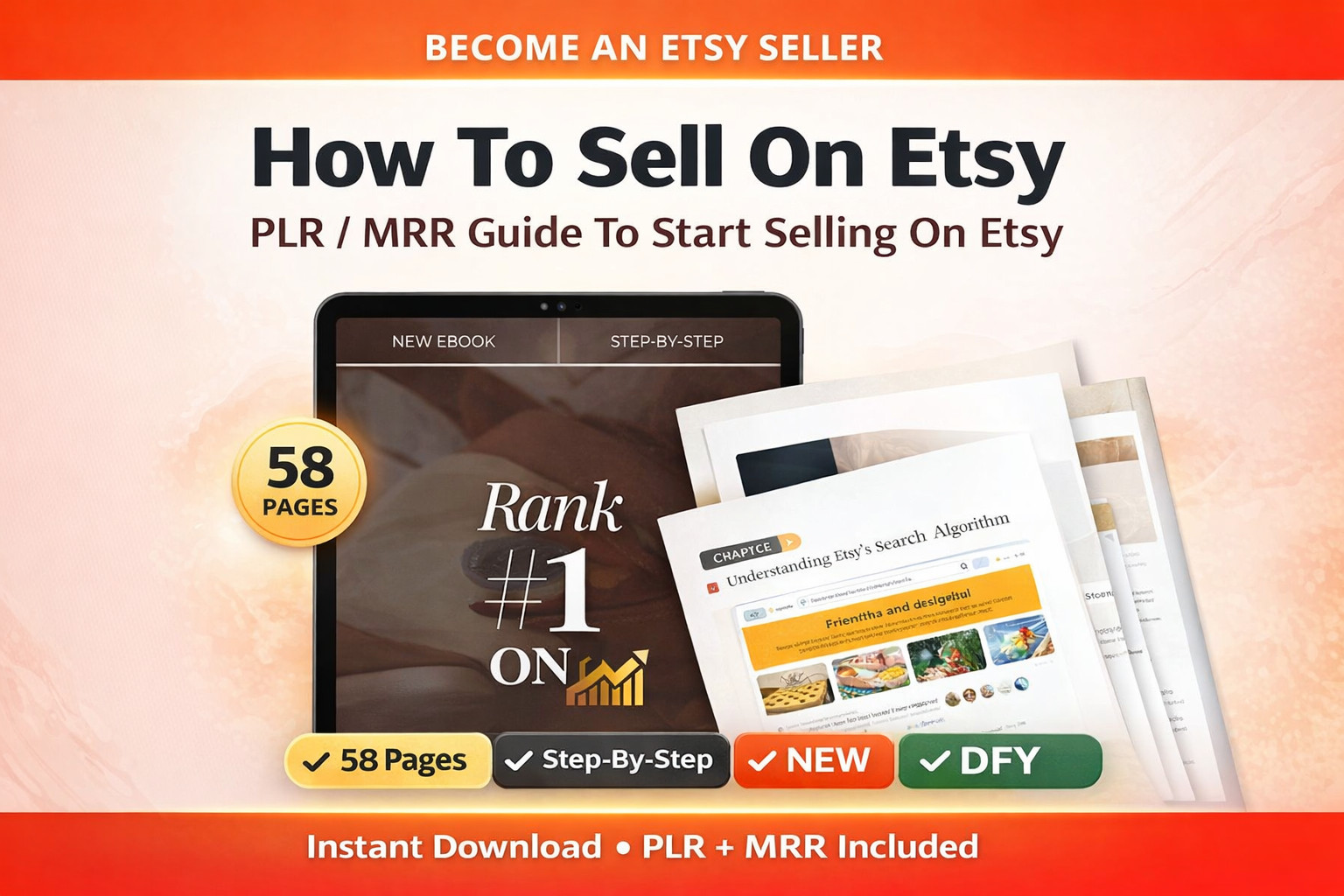 Etsy Seller Guide PLR MRR, Editable Canva Template, Digital Download