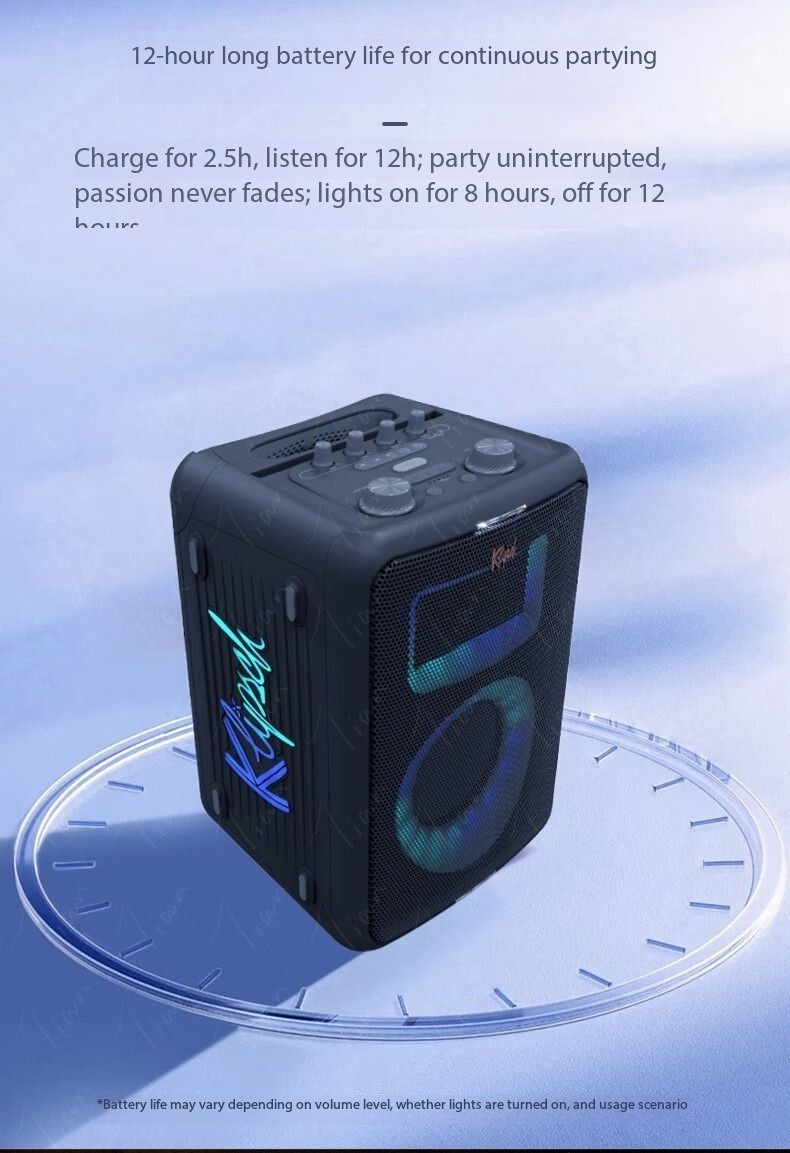 100W Portable Party Speaker System Colorful Disco Lighting Stereo Loud with Mic