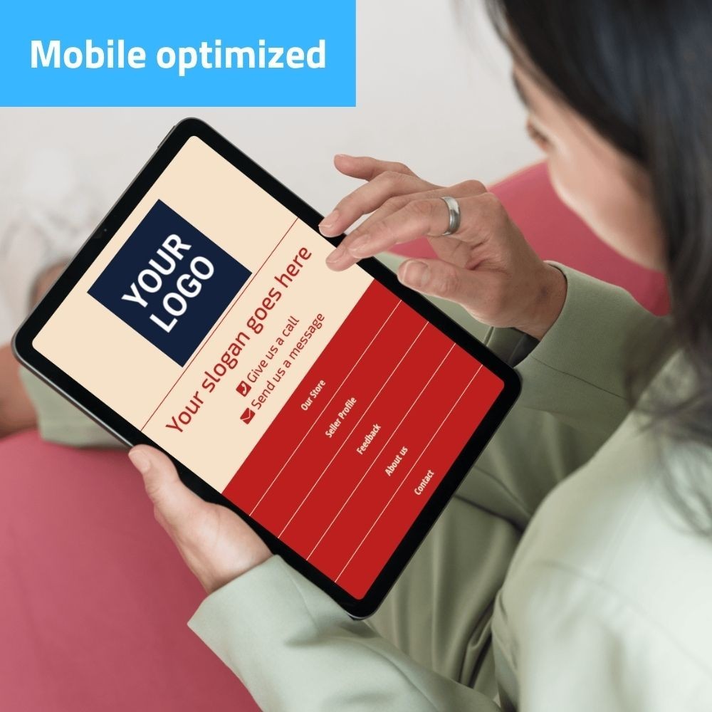 eBay Template – Responsive Simple – Mobile Optimized + Editor | beige red