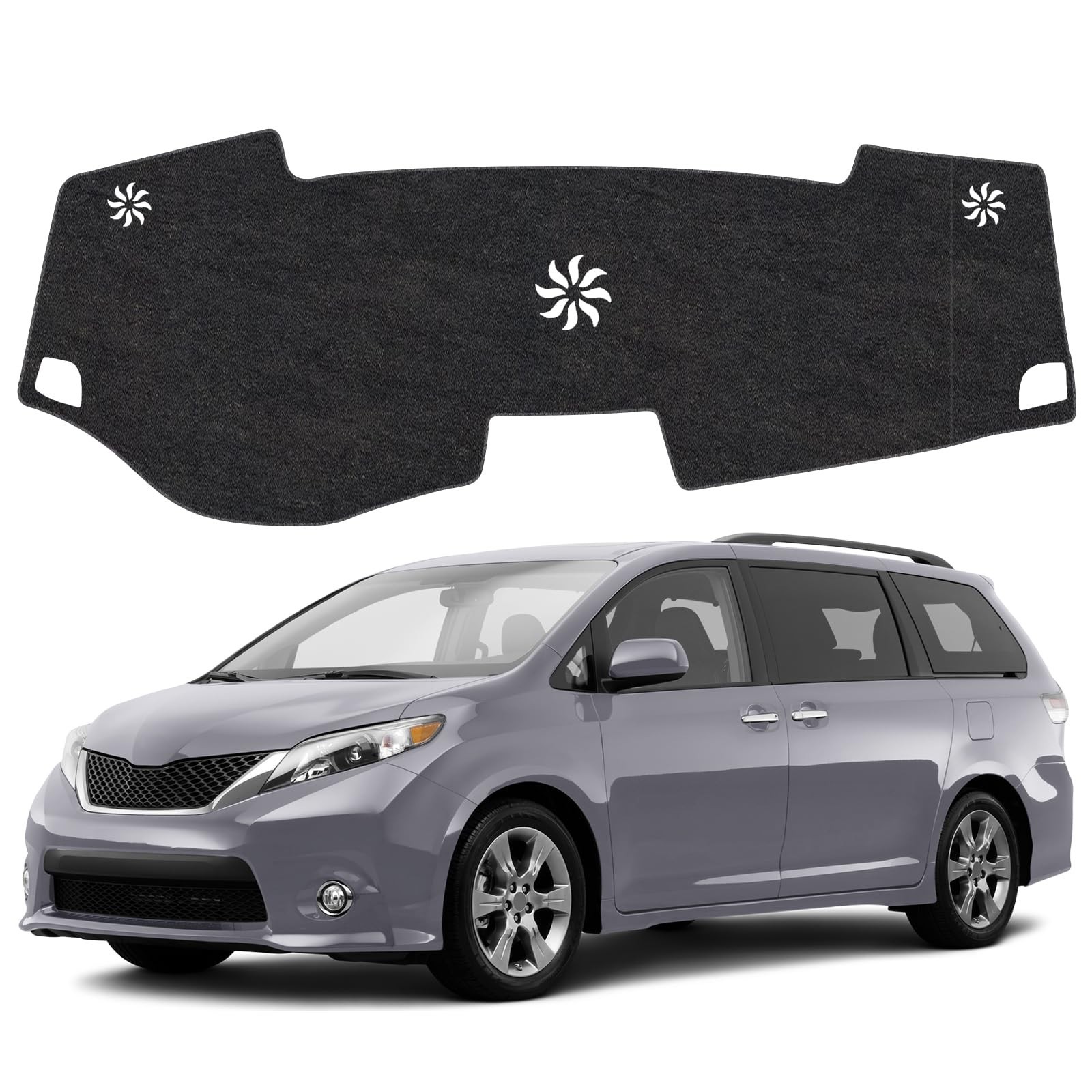 Dash Cover Mat Compatible with Toyota Sienna 2011-2014 Non-Slip Dashboard Cov…