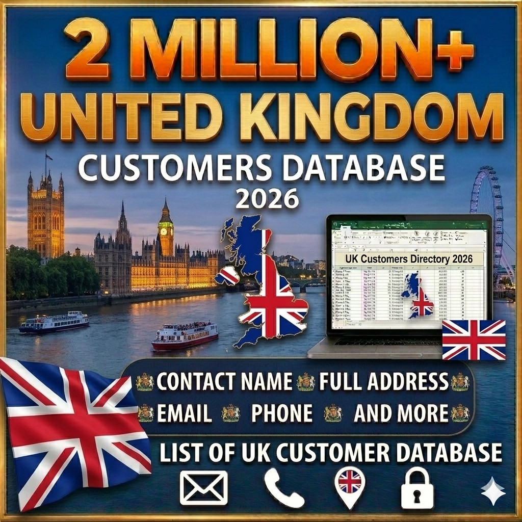 2 Million UK Customers Email Database – B2C Contact leads (Digital Download)