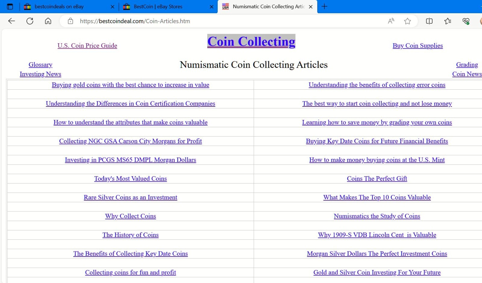 BestCoinDeal.Com PREMIUM DOMAIN INTERNET COIN & CURRENCY BUSINESS BUY SELL COINS