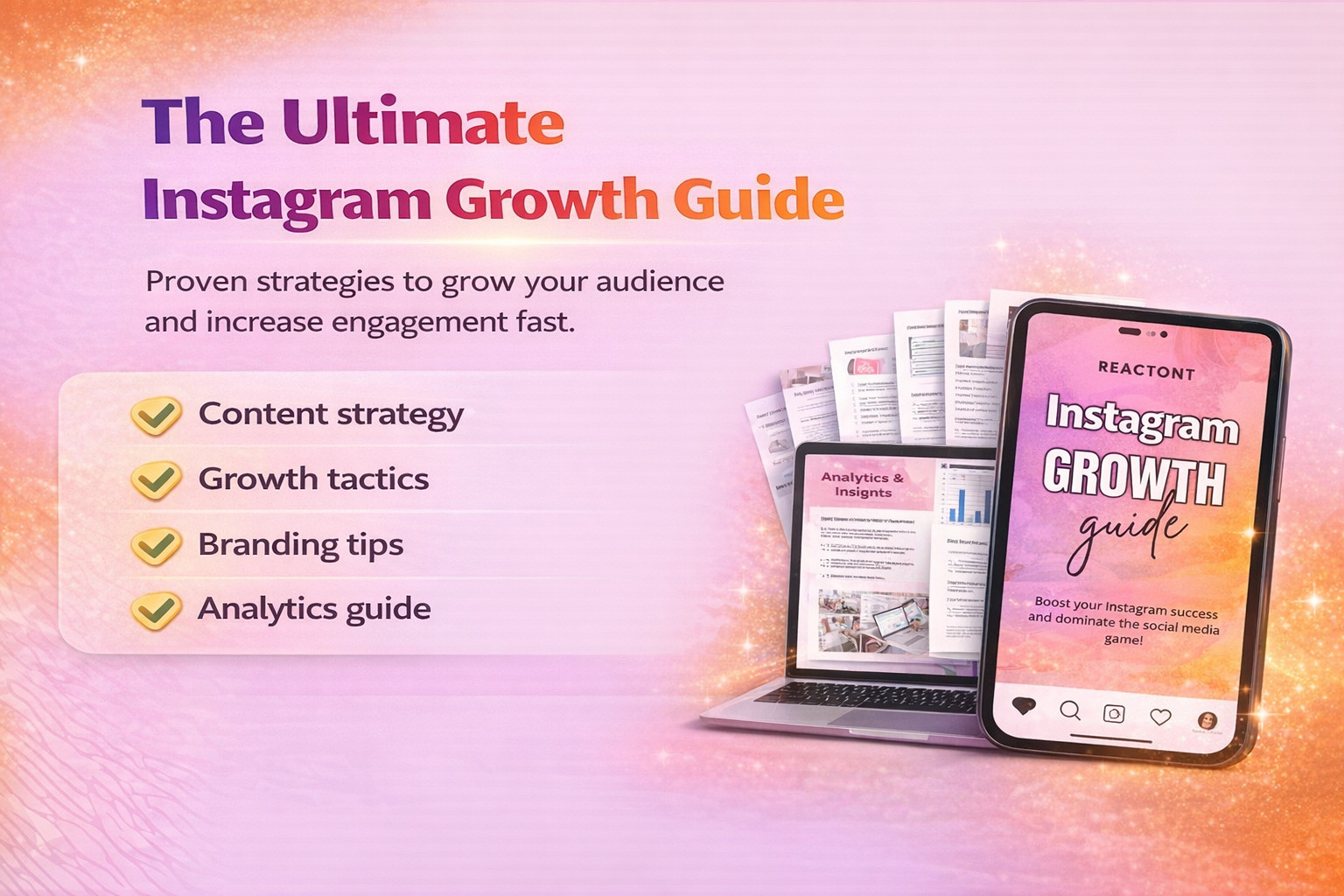 Instagram Growth Guide PLR MRR, Editable Canva Template, DFY Digital Product