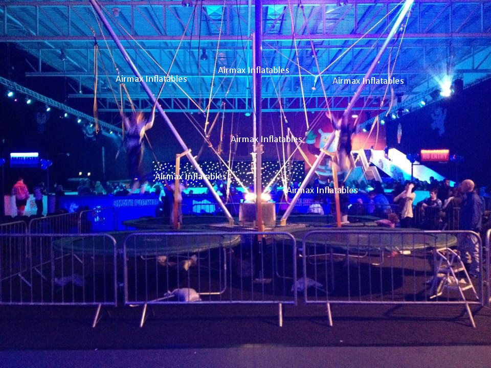 NEW FOR 2024 OUR DELUXE FULLY GALVANIZED 4 BED TRAILER MOUNTED BUNGEE TRAMPOLINE