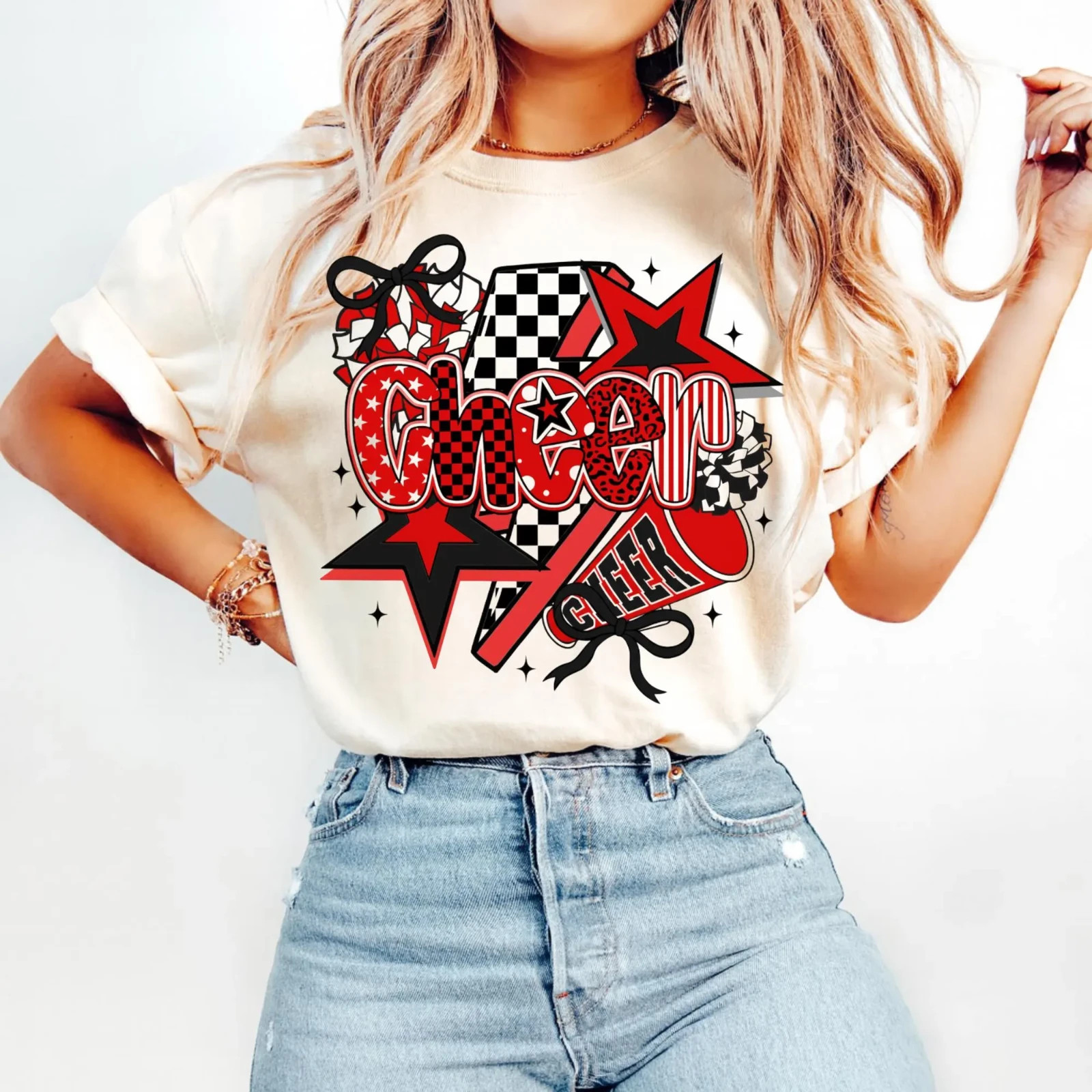 Cheer PNG Bundle: Retro Cheerleading Sublimation Designs (Digital Download)