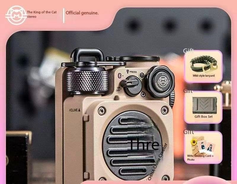 Elvis Audio Wild Mini Bluetooth Speaker, Outdoor Camping Waterproof Small Radio