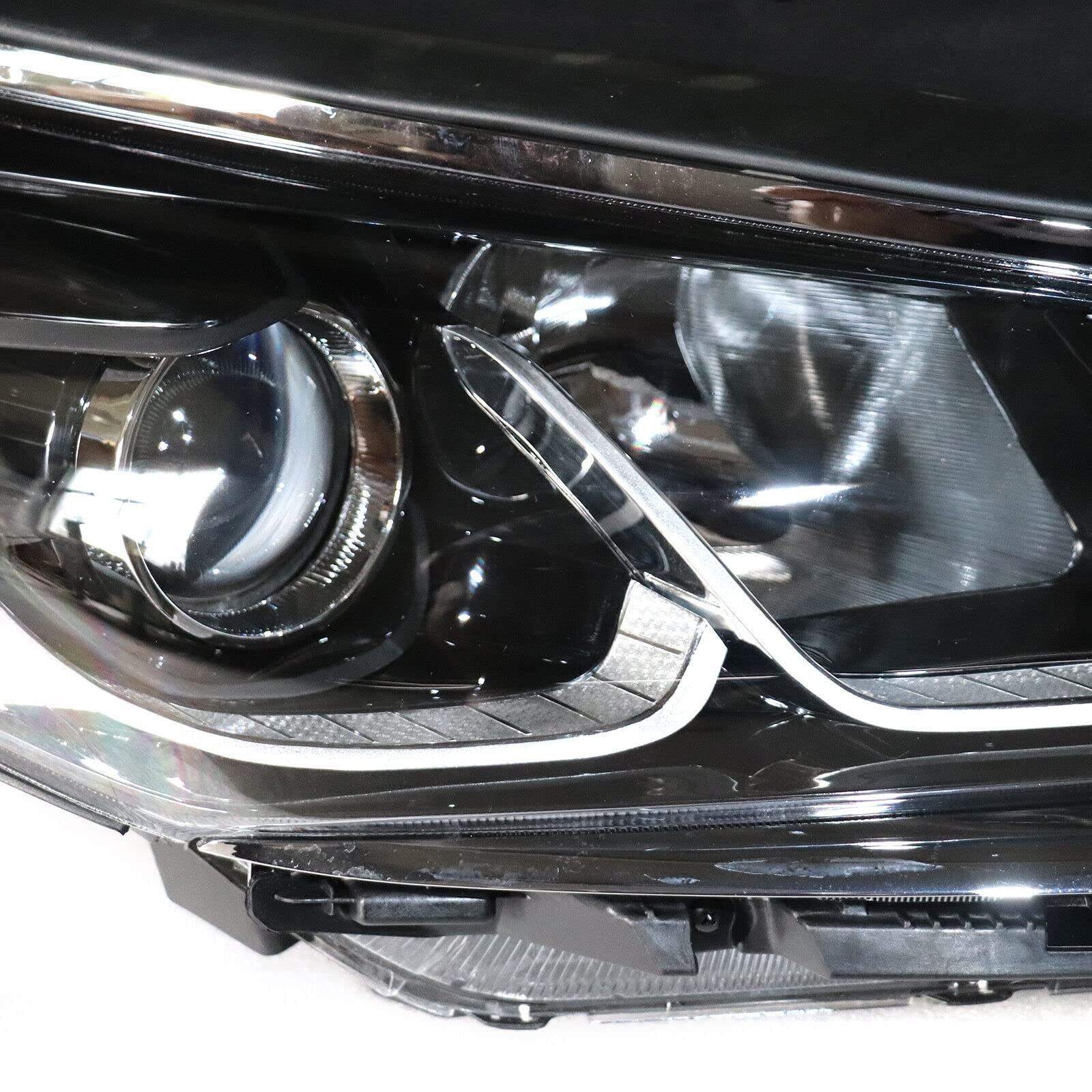 Sonata 2018 2019 Headlight Assembly Passenger Side Halogen Clear Lens Black
