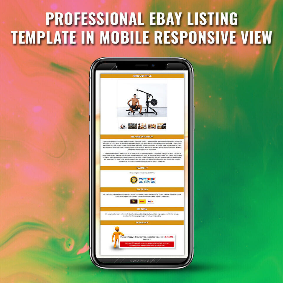 Ebay Templates for Health and Fitness Product Listing