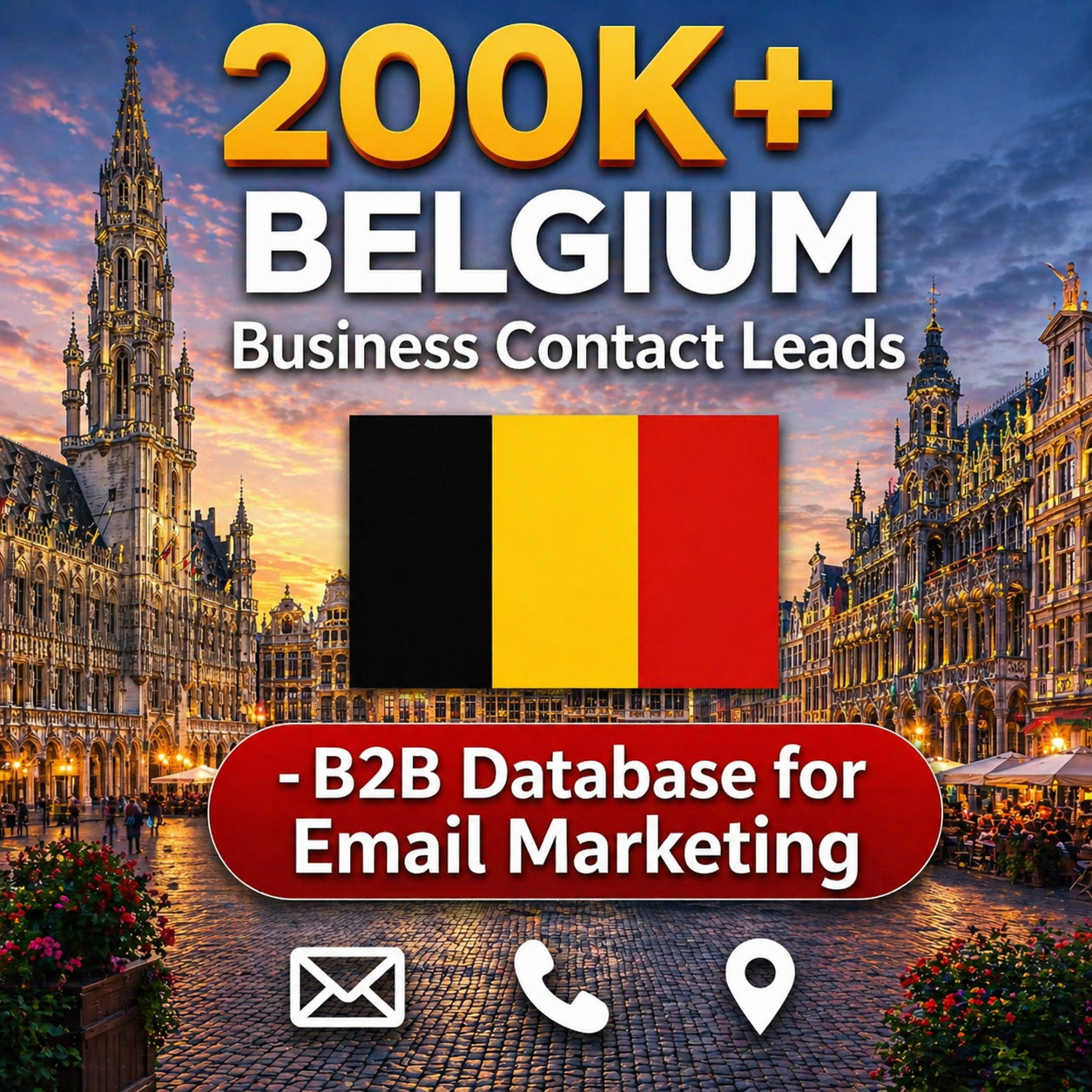 200K BELGIUM Business Email Database B2B contact leads (Digital Download) 2026