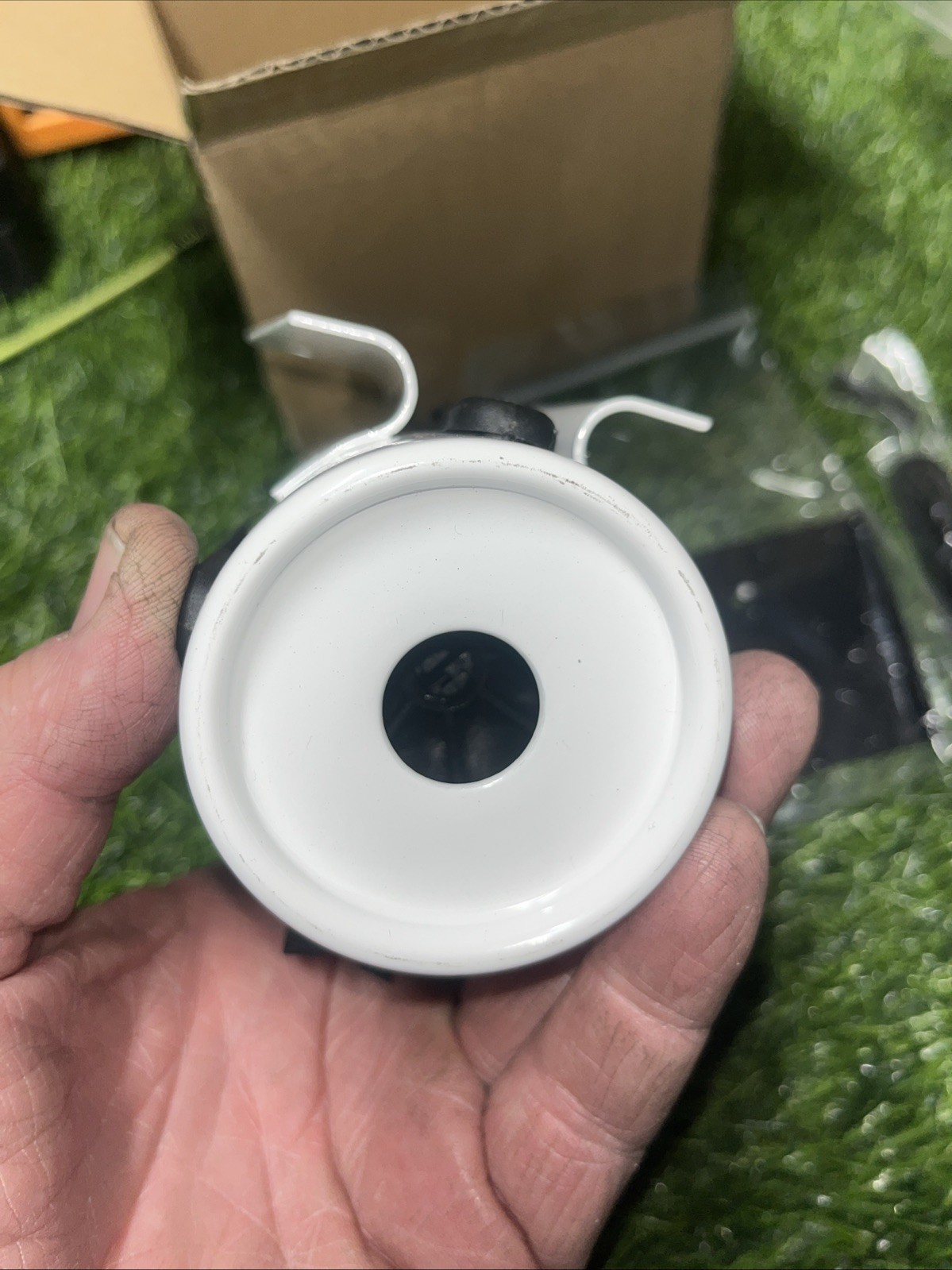 Tensabarrier Retractable Belt Barrier Fluorescent Green Belt, White Wall Mount.