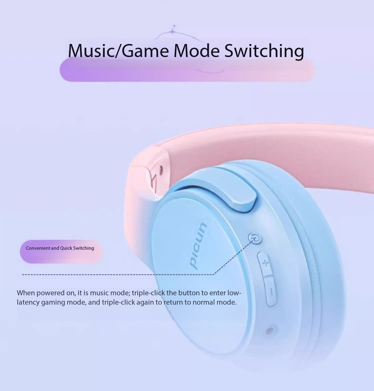 Pincun Queen Over-Ear Bluetooth Wireless Women’s Headset with Noise Cancellation