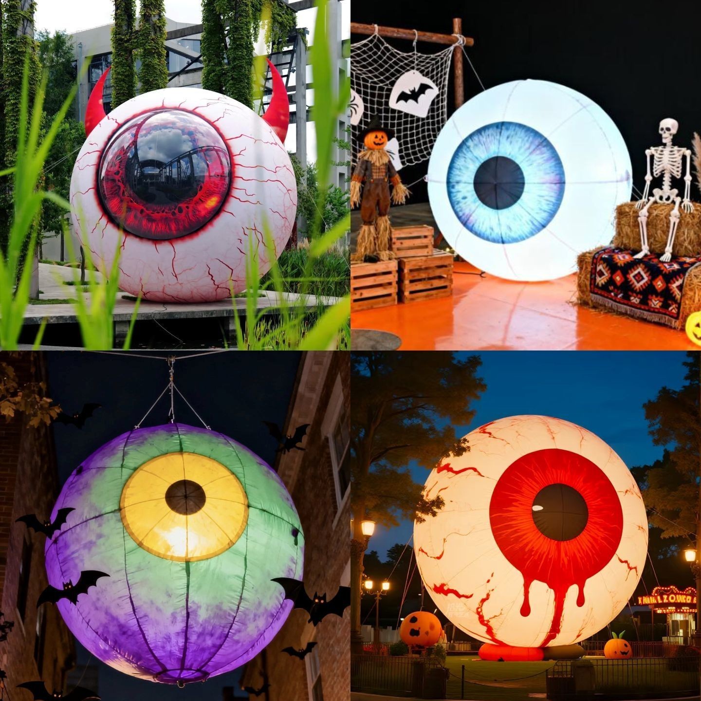 Custom Halloween Inflatable Eyeball Pumpkin and Arch