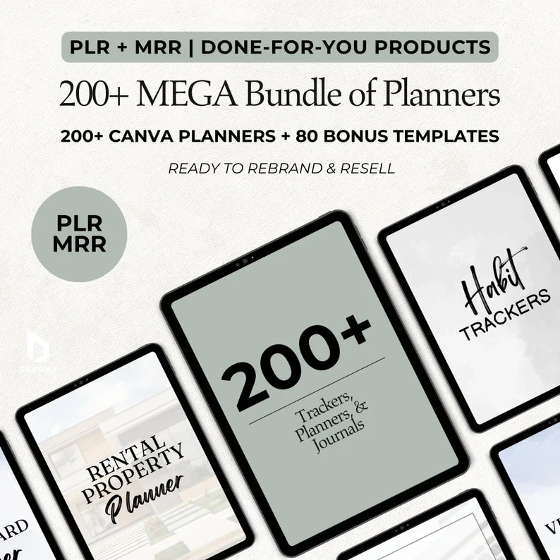 200+ ULTIMATE Bundle of Canva Templates, MRR PLR, Canva Templates Editable Conte