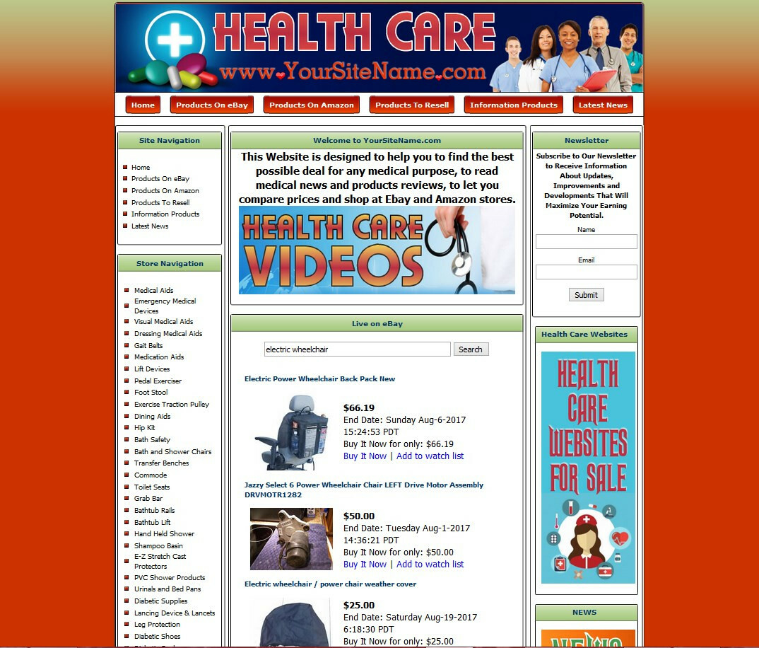 HEALTH CARE STORE: Make BIG Money Amazon Store Google Adsense Affiliate Website