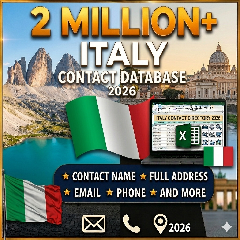 2 Million ITALY Email Database list 2026 | Contact Leads (Excel CSV)