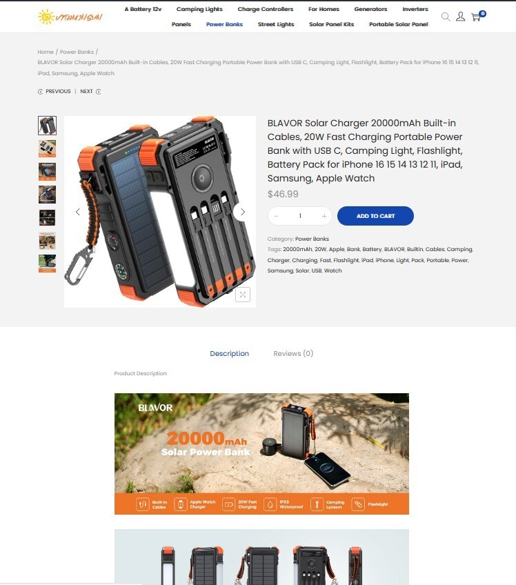 Amazon Affiliate / DropShip Store Solar Power Website + Free Hosting