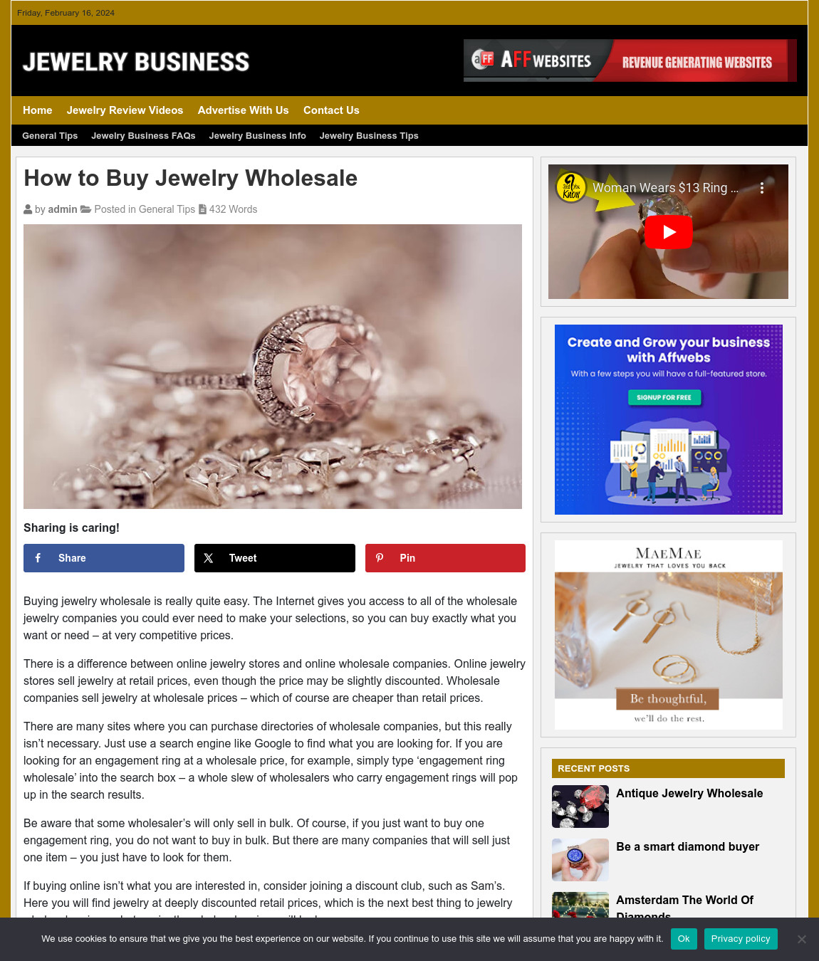 JEWELRY TIPS Website Business For Sale – Work From Home Internet Business
