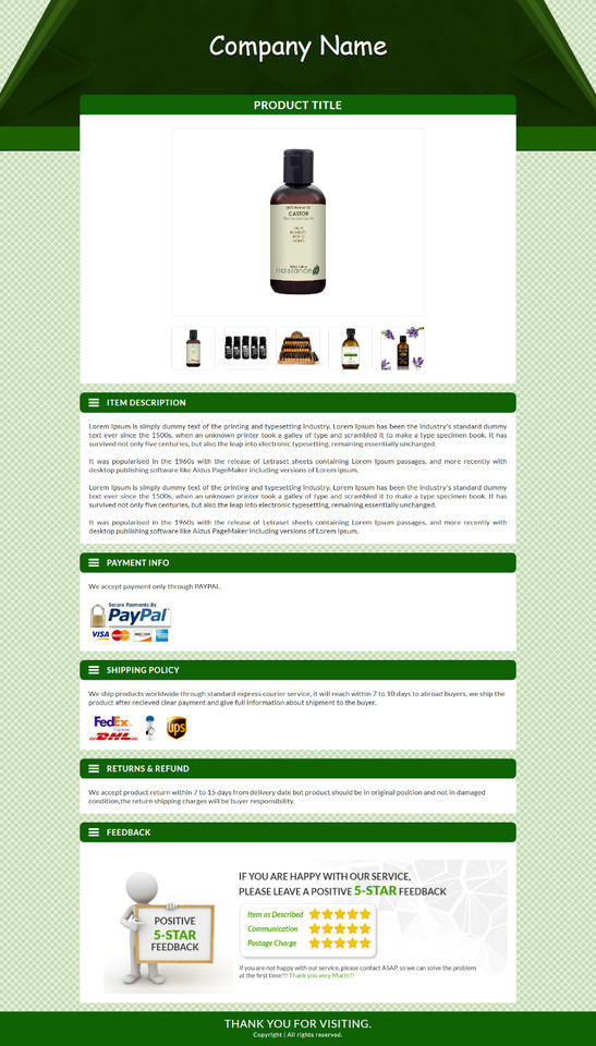eBay Templates Mobile Responsive eBay Listing Auction Template 2019 Compatible