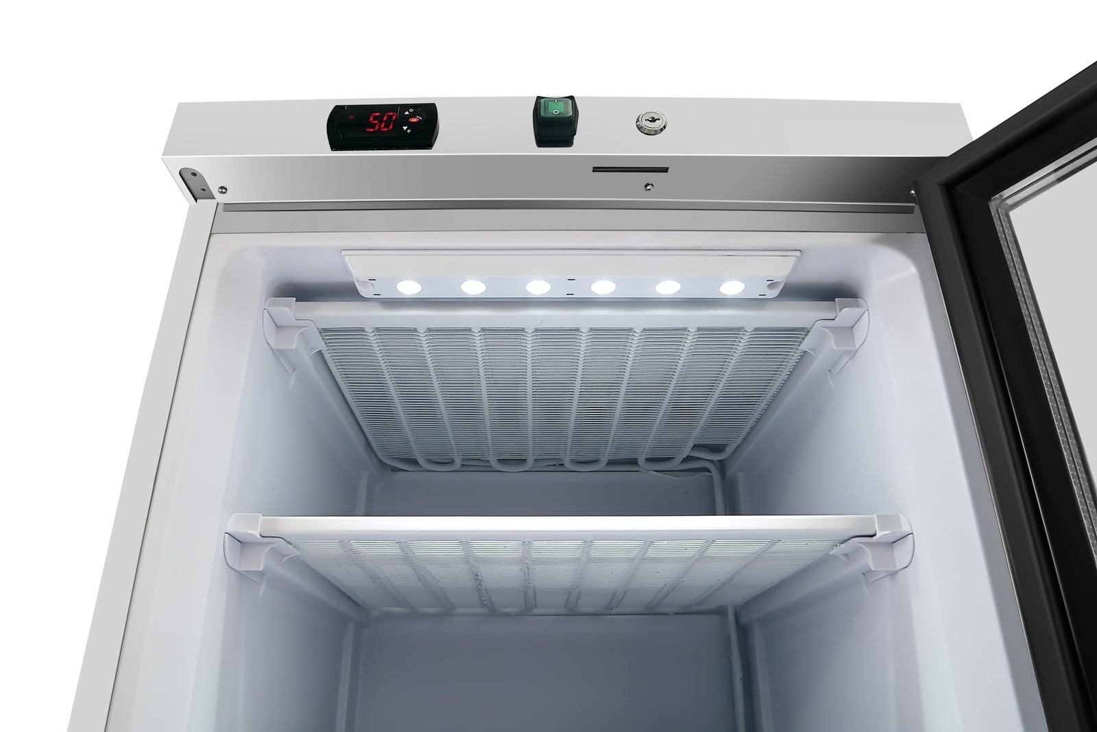 KoolMore 24 in. Commercial Manual Defrost Countertop Display Freezer in White…