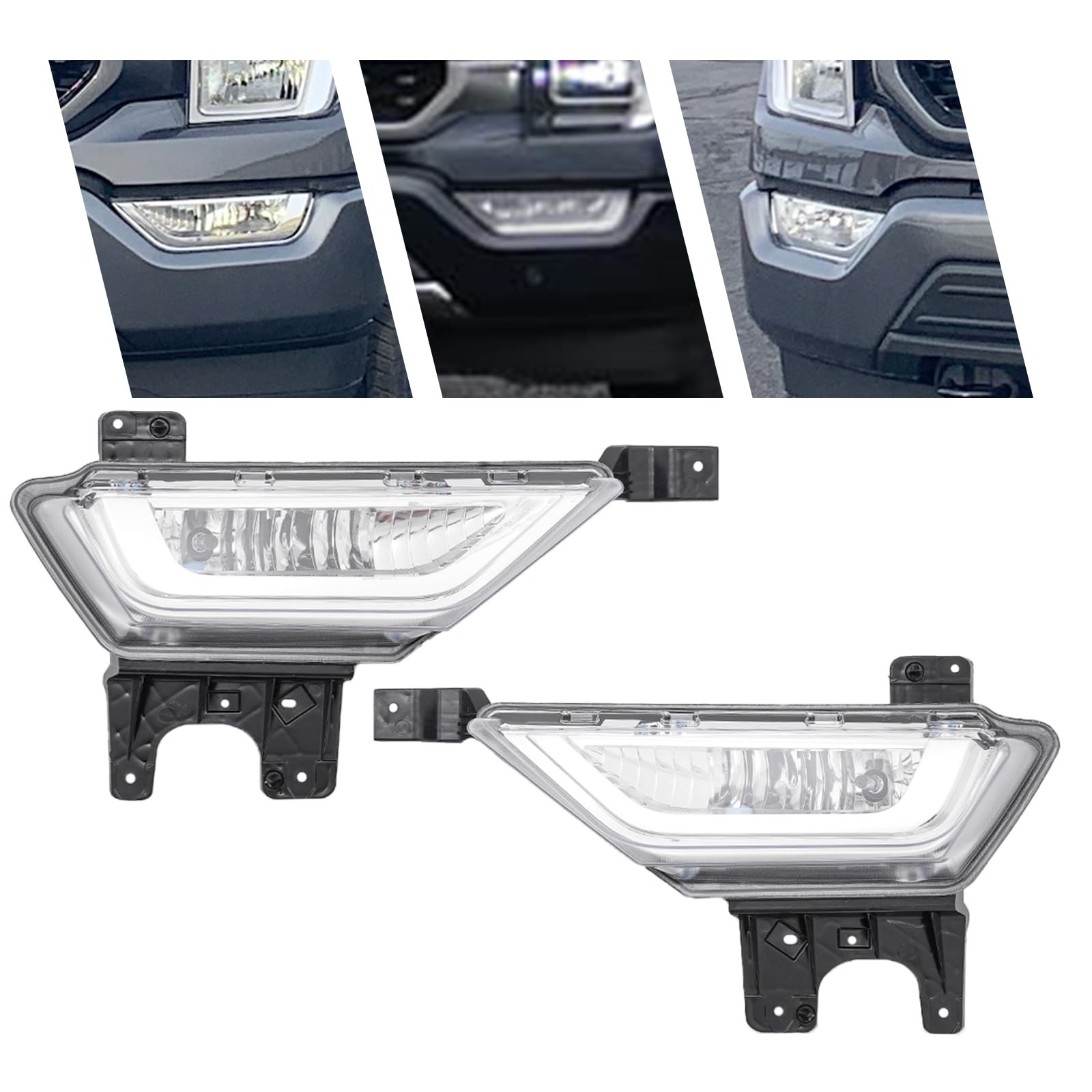 Replacement Fog Light Pair for F150 2021-2023 Halogen with LED DRL