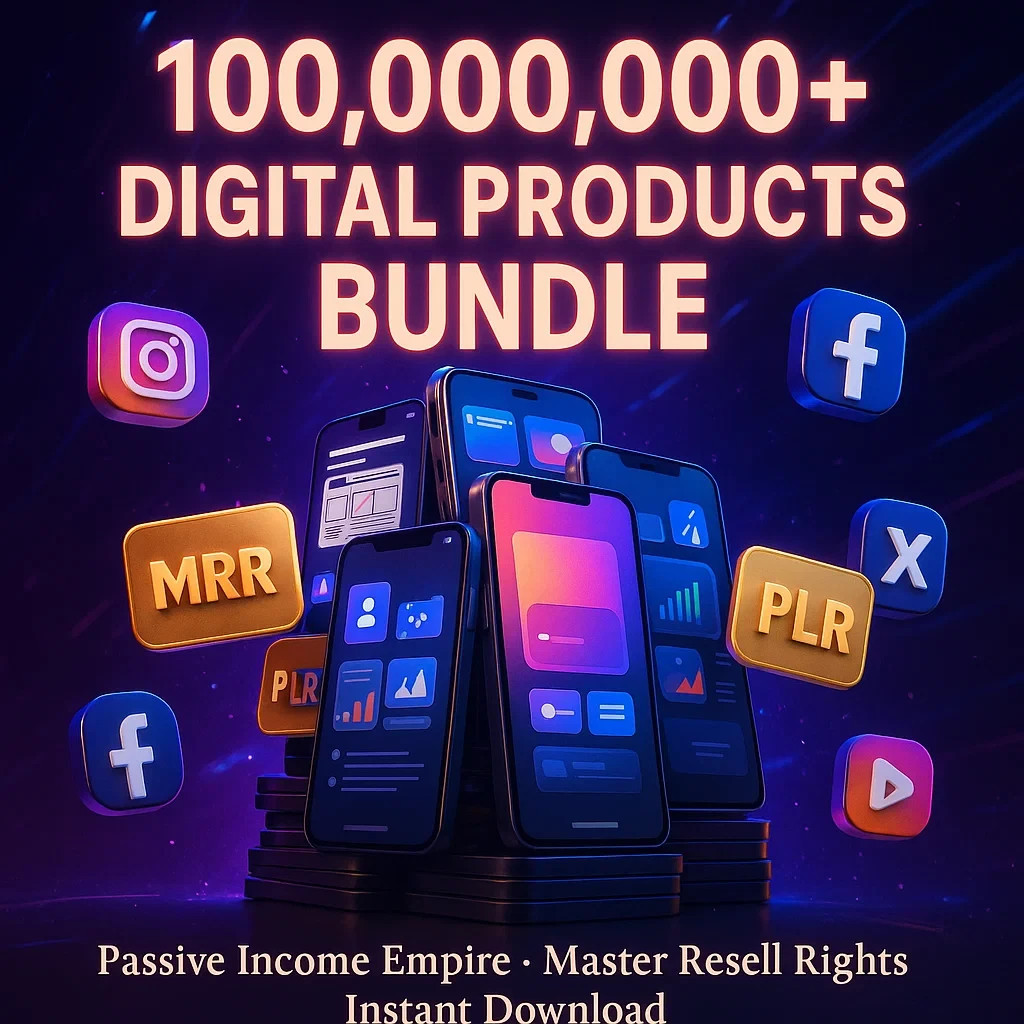 ⭐100+ Million PLR & MRR Digital Products Bundle – Passive Income Opportunity