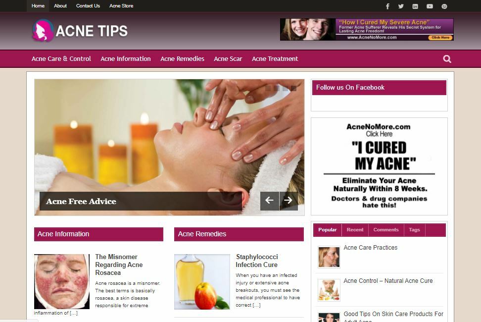 Acne Niche Ready Made Blog – Ready For Money Making Affiliate Website