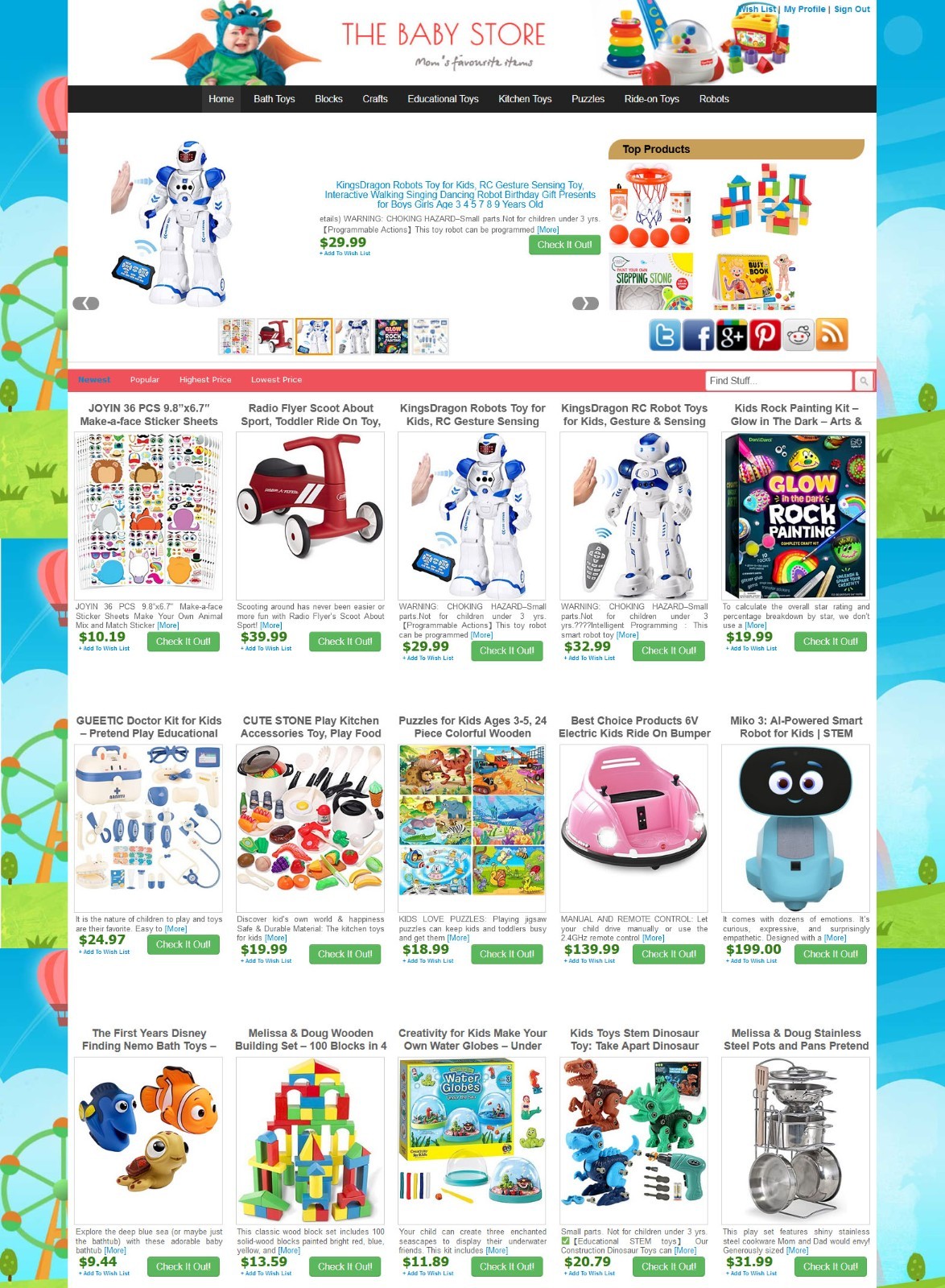 Baby Store – eBay Amazon ClickBank Affiliate WebSite + AutoUpdate