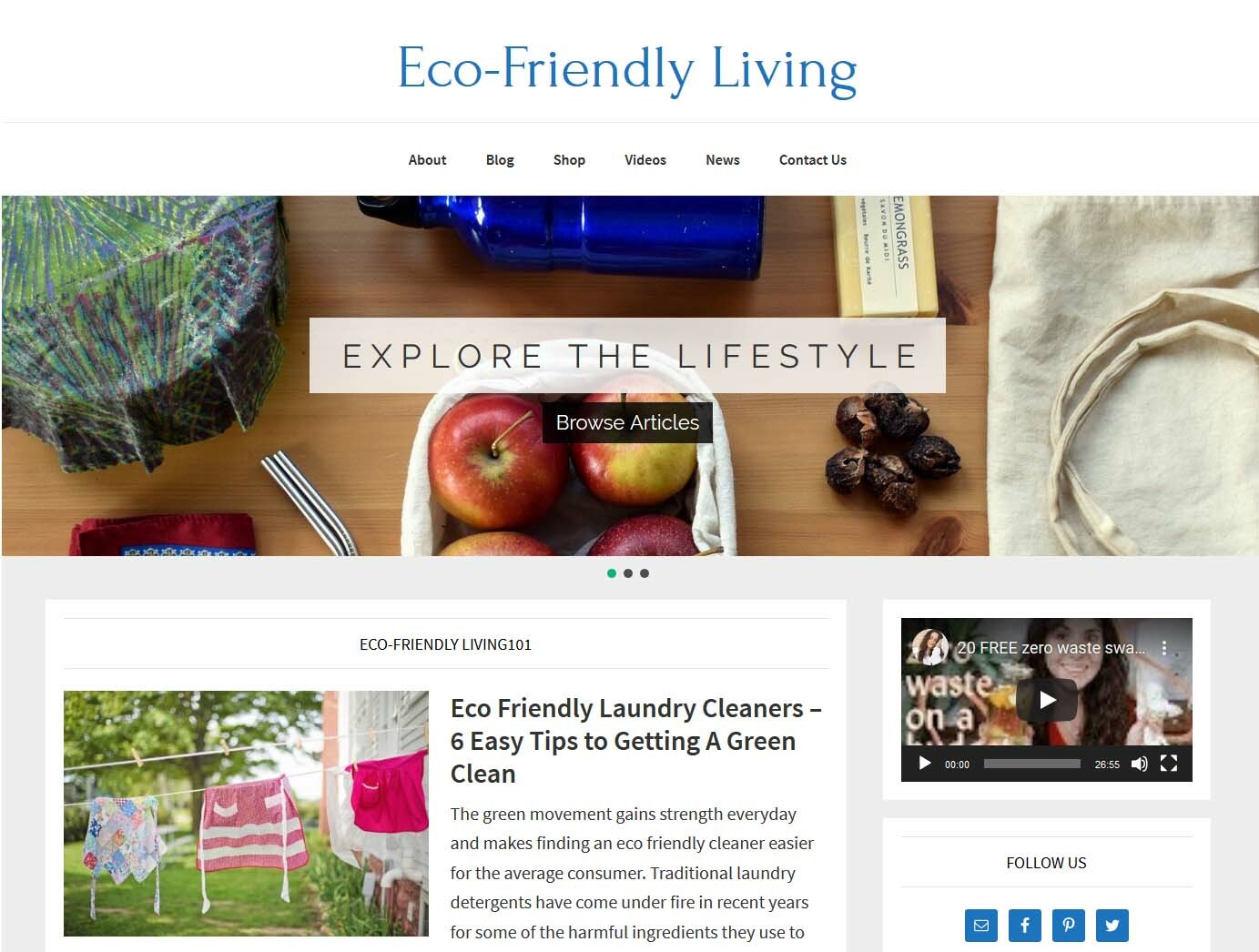 * Eco-Friendly Green Living Website * affiliate product blog AUTO POSTS