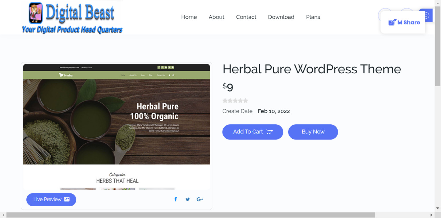 Herbal Pure WordPress Theme Ready Made Turnkey Website Work at Home Online BIZ