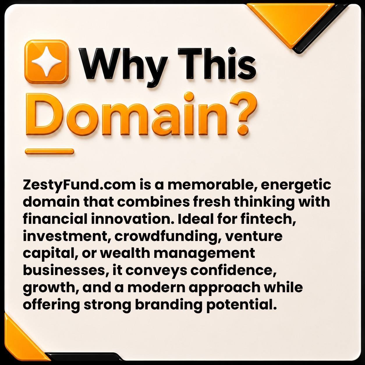 ZestyFund .com Finance Business FinTech Investing Business DOMAIN NAME FOR SALE