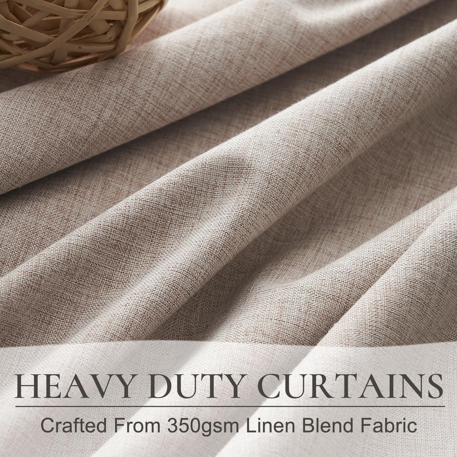 QJmydeco Nursery Curtains Neutral Blackout, Floor to Ceiling Track Privacy Cu…