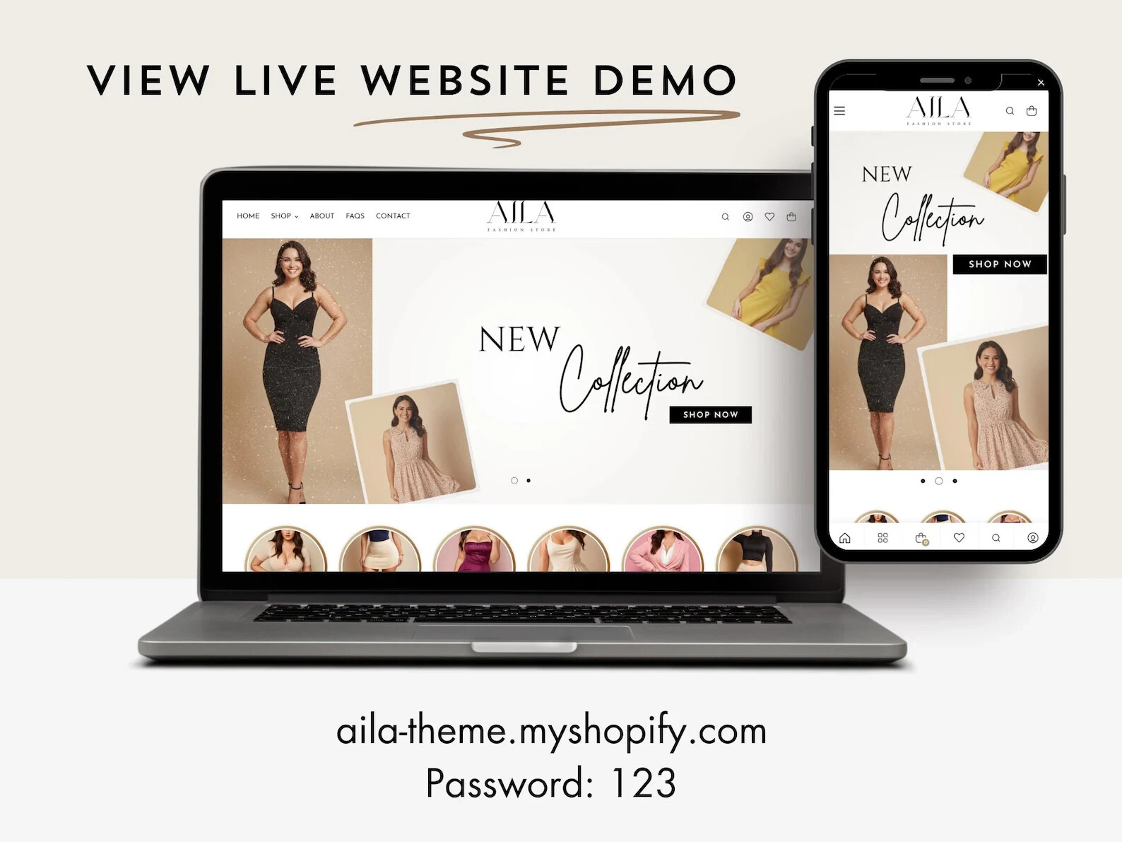 Aila Shopify Theme, Elegant Boutique Shopify Template, Fashion Store Shopify 2.0