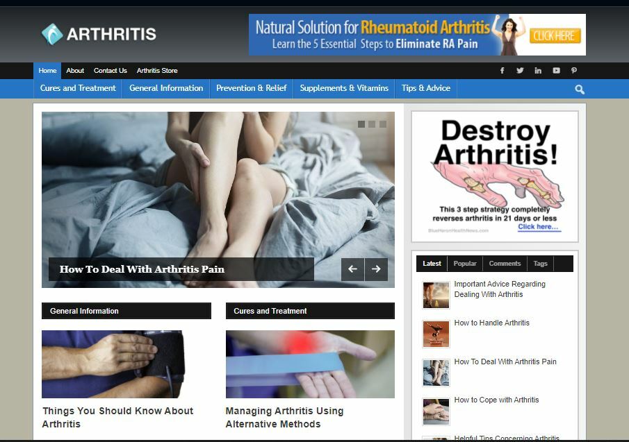 Arthritis Ready Made Website with PLR License | Make M oney Online From Home