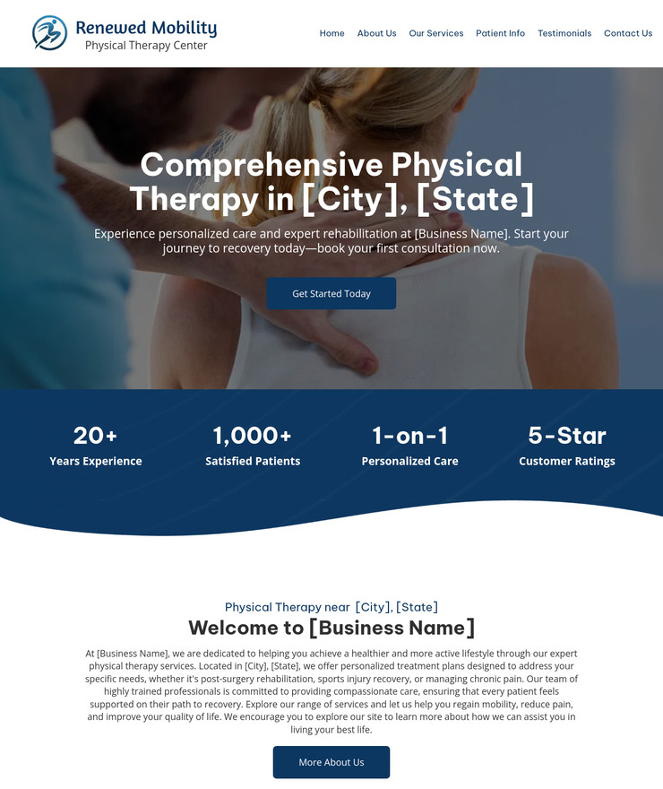 Physical Therapy Customized Business Website *SEE FULL DESCRIPTION*