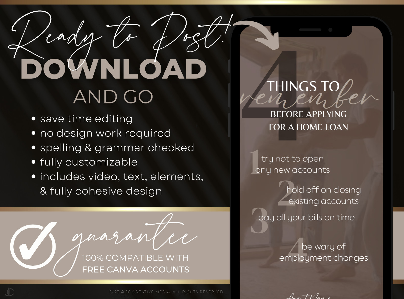 21 Real Estate Marketing Reels. VOL. 1 – Canva Video Templates (Brown / Black)