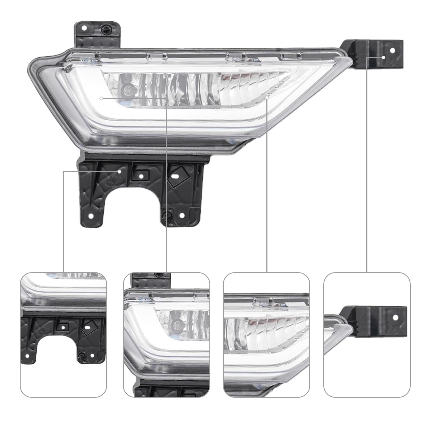 Replacement Fog Light Pair for F150 2021-2023 Halogen with LED DRL