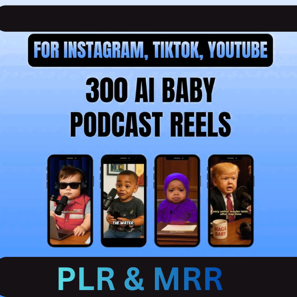 300 AI Baby Podcast Reels PLR Bundle | Viral TikTok, Instagram & YouTube Shorts
