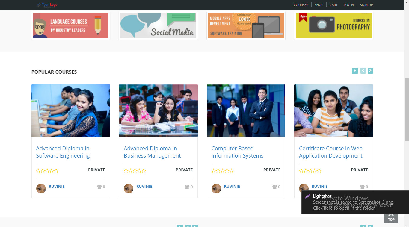 School management / Course enrollment / eLearning Website – Free Hosting+Install