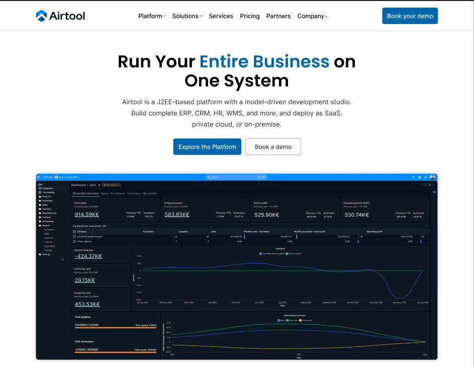 Enterprise Business Website Template | SaaS Landing Page | ERP CRM Platform