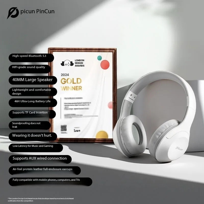 Pincun B-01S Bluetooth Headphones Over-Ear Noise-Canceling Gaming Music Wireless