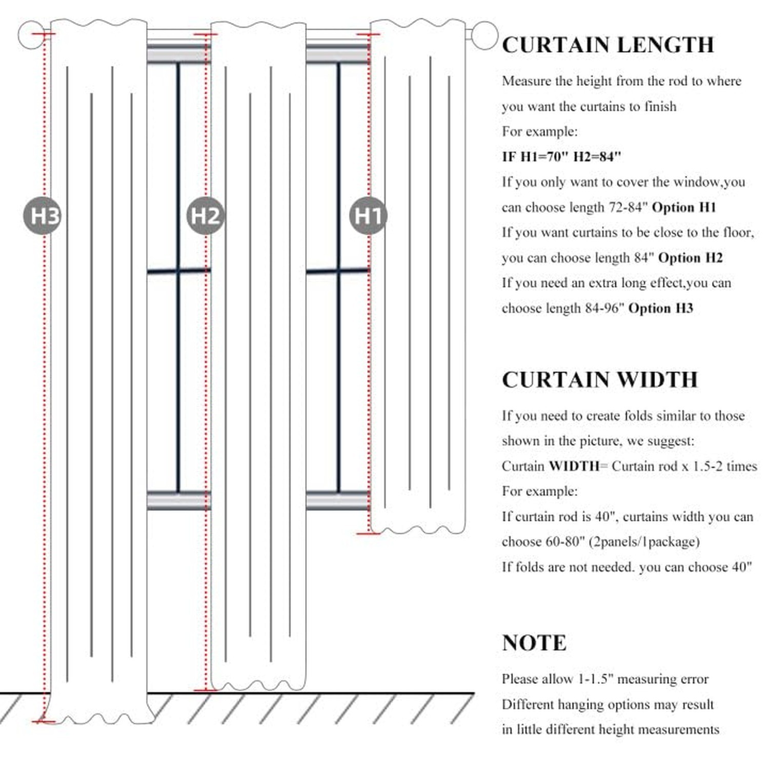 QJmydeco Nursery Curtains Neutral Blackout, Floor to Ceiling Track Privacy Cu…