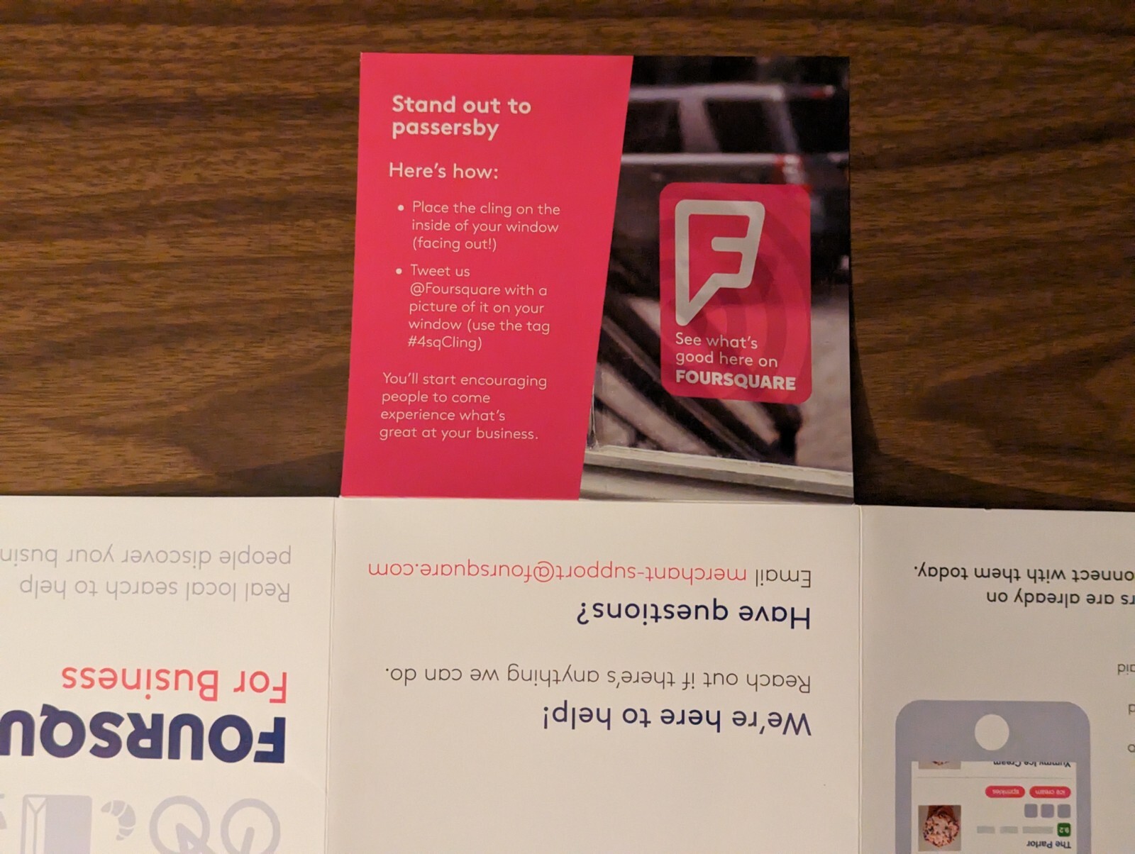 Original Marketing Mailer From Four Square Mobil App – 2009 & Window Sticker