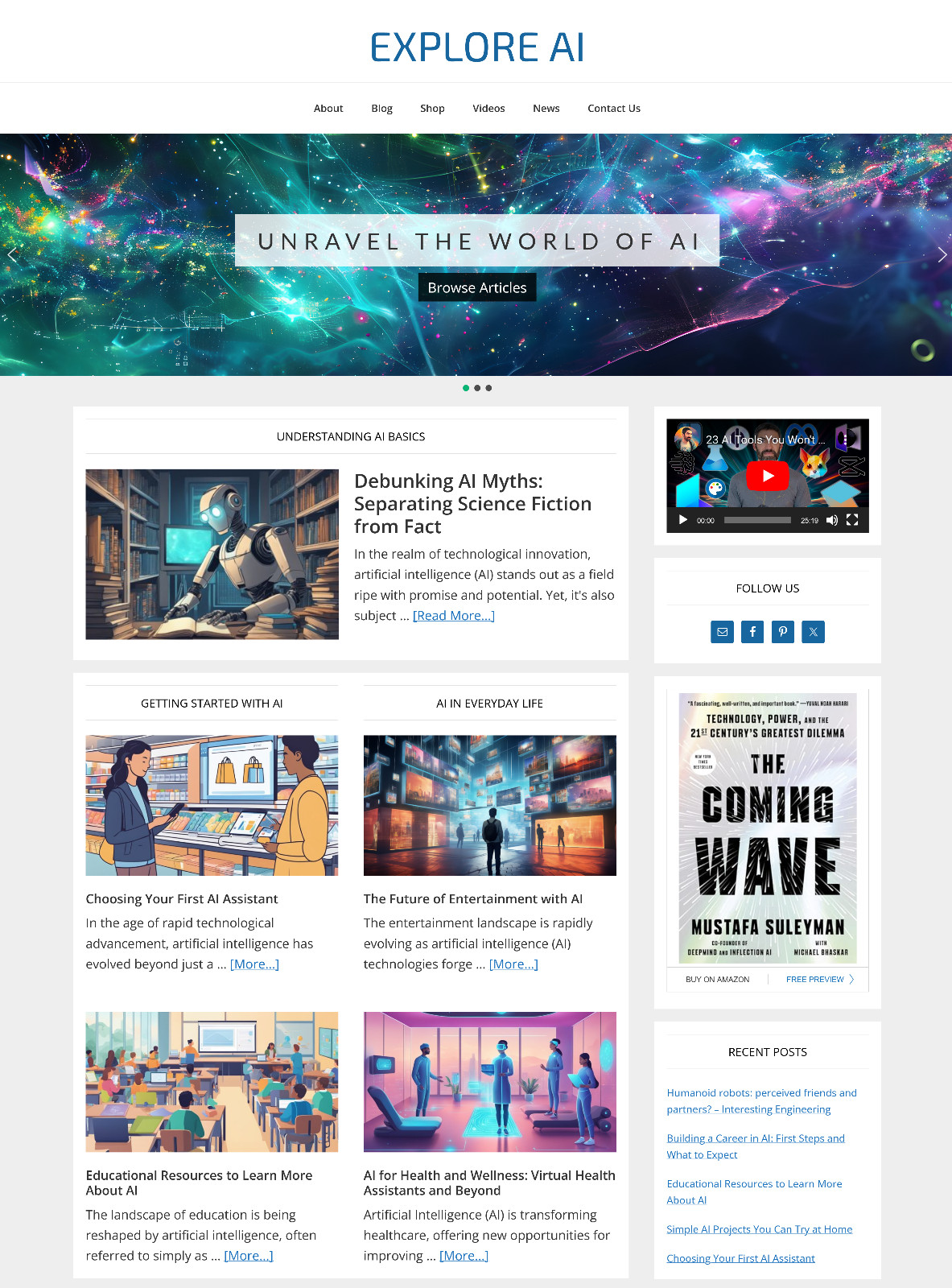 [NEW DESIGN] * Explore AI Website * Artificial Intelligence Blog AUTO CONTENT