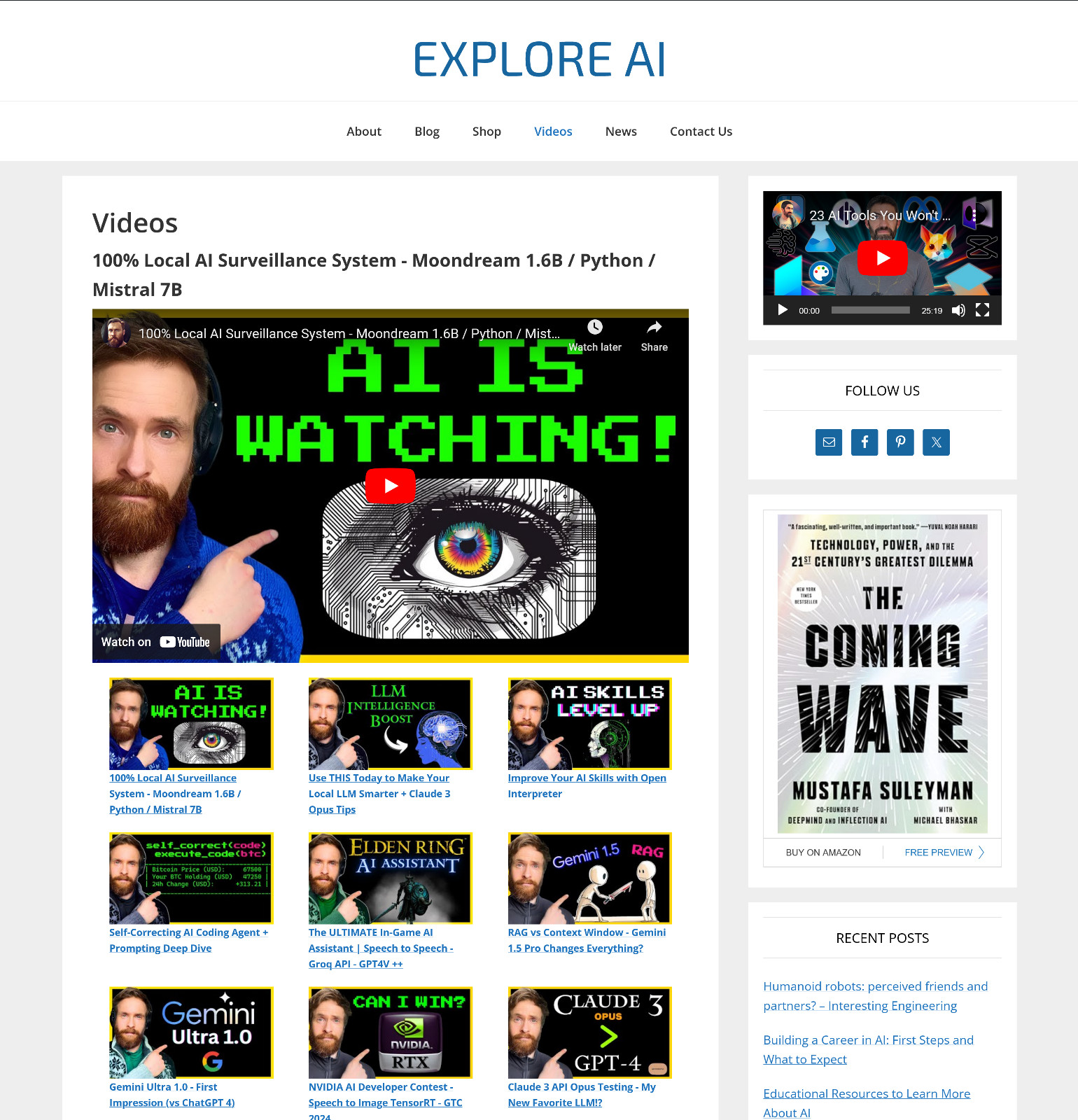 [NEW DESIGN] * Explore AI Website * Artificial Intelligence Blog AUTO CONTENT