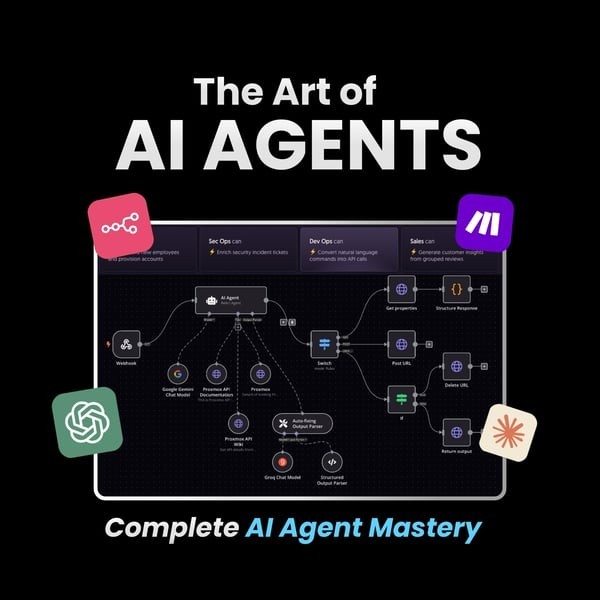 The Art of AI Agent Complete AI Automation Workflows for n8n JSON template